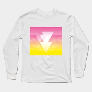 Pink and yellow sky with clouds Long Sleeve T-Shirt